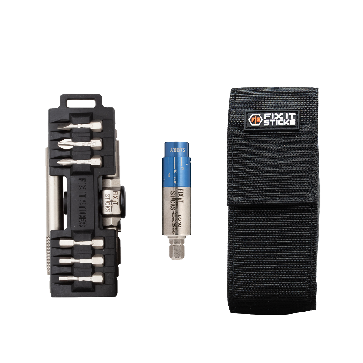 Fix It Sticks Compact Ratcheting Multi-Tool w/ Mini All-In-One Torque Driver and Belt Pouch